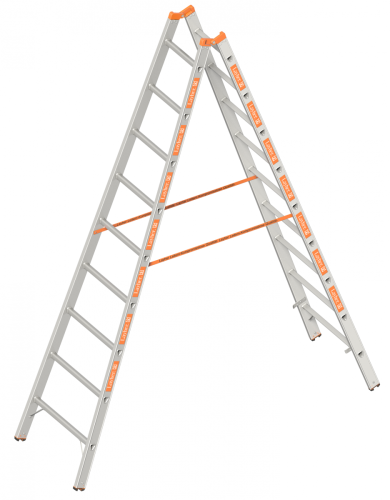 Layher 1039009 Sprossenstehleiter TOPIC | AH 3,85 m 3,85 | 1,85