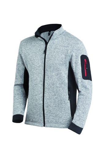 FHB CHRISTOPH Strick-Fleece-Jacke,  grau-schwarz,  Gr. S grau-schwarz | Gr. S