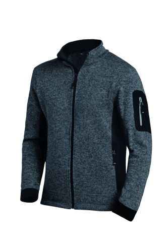 FHB CHRISTOPH Strick-Fleece-Jacke,  anthrazit-schwarz,  Gr. S Anthrazit-schwarz | Gr. S