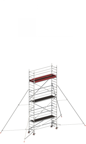 Layher 1401145 Uni Standard Alu-Rollgerüst mit Gerüststützen 5 m | AH 7,20 m (P2) 7,20 | 5,20