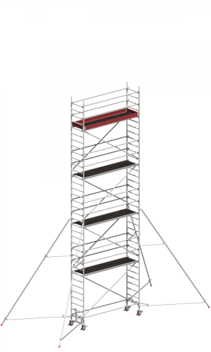 Layher 1401148 Uni Standard Alu-Rollgerüst mit Gerüststützen 5 m | AH 10,20 m (P2) 10,20 | 8,20