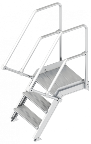 Layher Alu-Treppe mit Plattform 112 | 0,60 m breit (55°) 