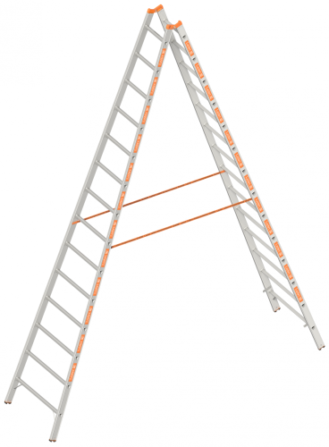 Layher 1039014 Sprossenstehleiter TOPIC | AH 5,15 m 5,15 | 3,15