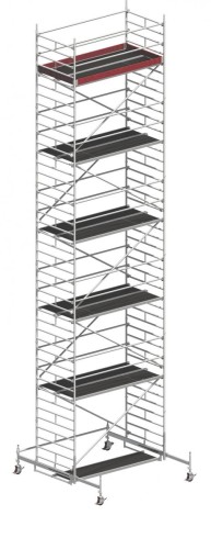 Breit Alu-Rollgerüst | AH 12,38 m - Sicherheitsaufbau 12,38