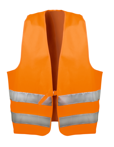 Warnweste Textil, EN 471 Klasse 2,orange - Doppelringverschluss 