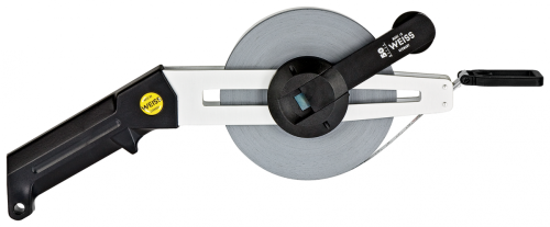 Bandmaß Stahl weiß, Alurahmen Anf. B, 30m 30