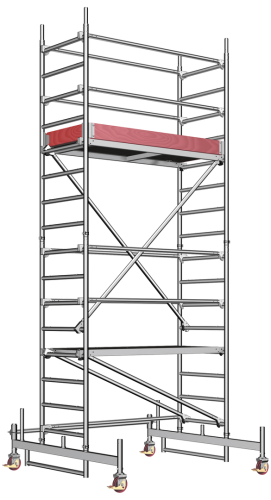 Layher 1403203 Uni Leicht Alu-Rollgerüst | AH 5,26 m (P2) 5,26 | 3,26