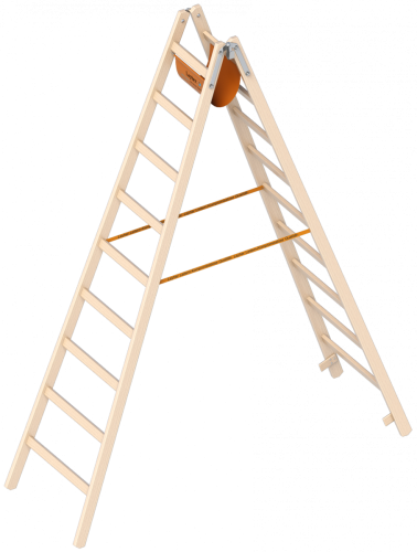 Layher 1053209 Holzstehleiter nach Ö-Norm Z1501 | AH 3,85 m 3,85 | 1,85