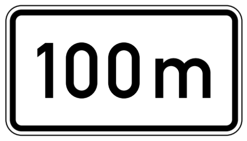 StVO-Verkehrszeichen VZ 1004-30 Entfernungsangabe in m ( nur volle 50er ) | RA2 | 412x750 | 2mm 