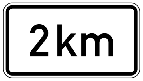 StVO-Verkehrszeichen VZ 1004-31 Entfernungsangabe in km | RA3 | 330x600 | 2mm 