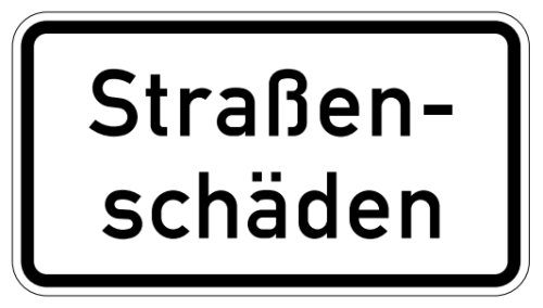StVO-Verkehrszeichen VZ 1007-34 Straßenschäden | RA2-231x420-3mm 