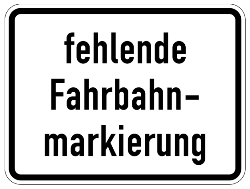 StVO-Verkehrszeichen VZ 1007-39 Fehlende Farbahnmarkierung | RA2 | 315x420 | 2mm 