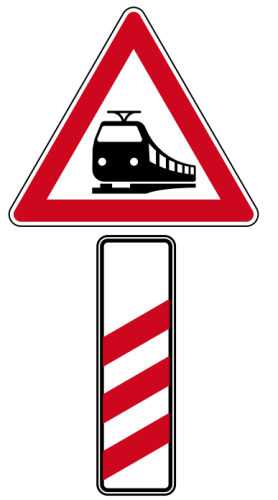 StVO-Verkehrszeichen VZ 156-20 Bahnübergang mit Bake, AL | RA3 | SL900 | 2mm 