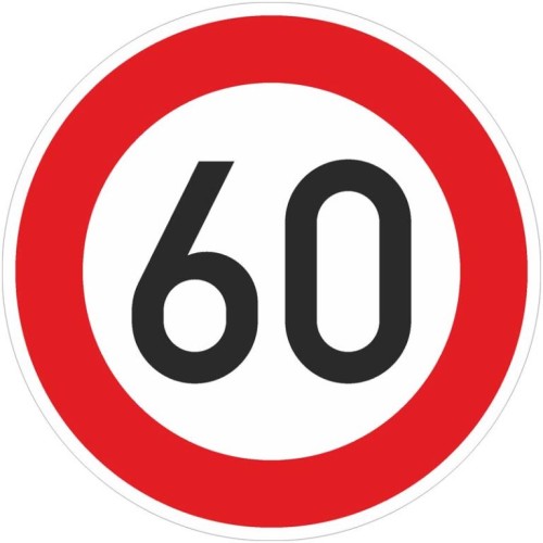 Verkehrszeichen 274-60 | Zulässige Höchstgeschwindigkeit 60 km/h 