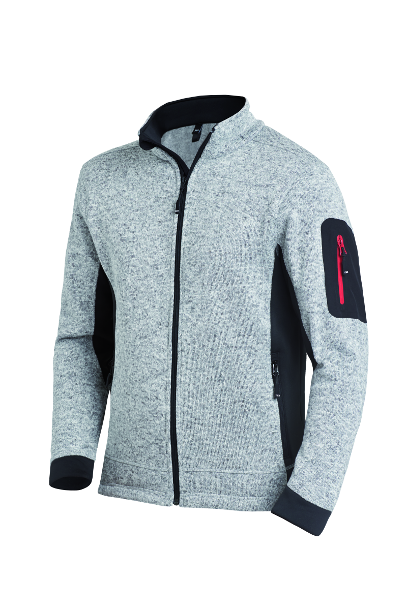 FHB CHRISTOPH Strick-Fleece-Jacke,  grau-schwarz,  Gr. XL grau-schwarz | Gr. XL