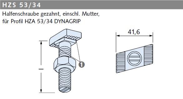 Halfenschraube HZS 53/34 | Galvanische Sonderbeschichtung 