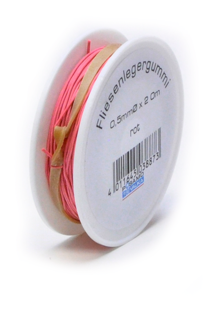 Fliesenlegergummi rot-uni 0,5mm/20 m 
