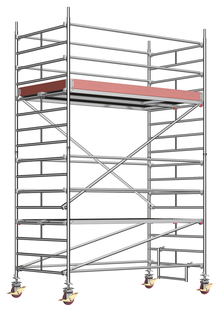 Layher 1402103 Uni Breit Alu-Rollgerüst | AH 5,20 m (P2) 5,20 | 3,20