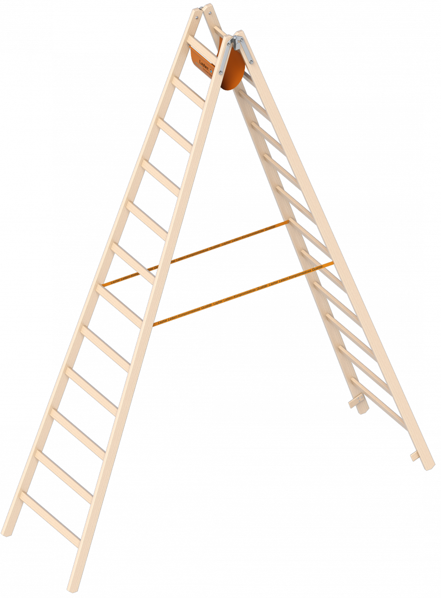 Layher 1053212 Holzstehleiter nach Ö-Norm Z1501 | AH 4,65 m 4,65 | 2,65