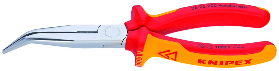 Knipex Flachrundzange mit Schneide VDE 200mm 