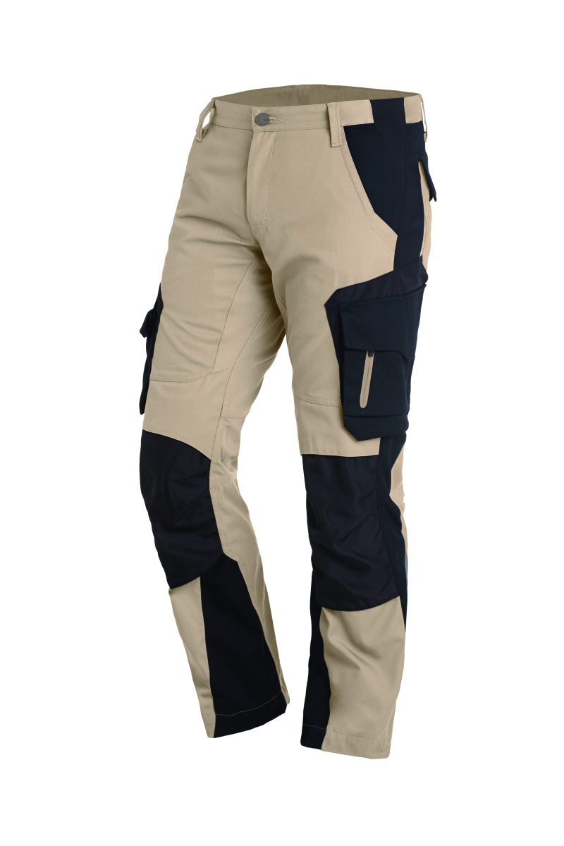 FHB FLORIAN Arbeitshose,  beige-schwarz,  Gr. 50 Beige-schwarz | Gr. 50