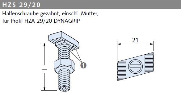 Halfenschraube HZS 29/20 | Galvanische Sonderbeschichtung 