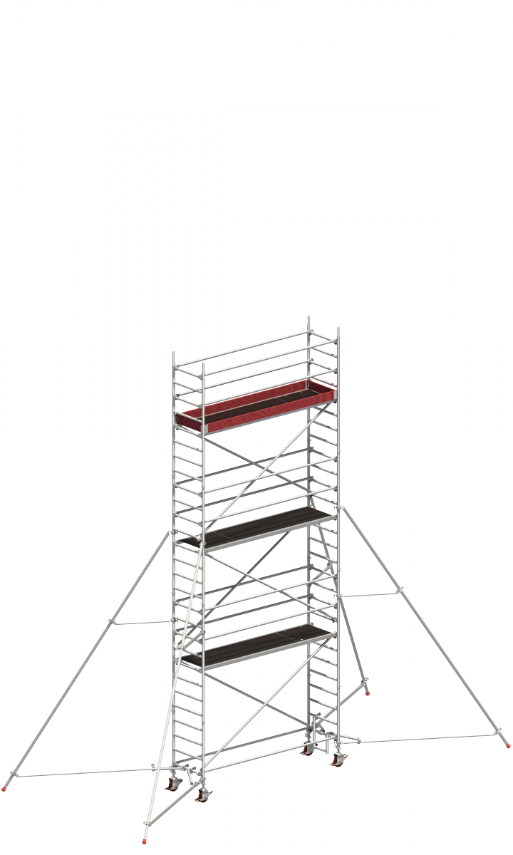 Layher 1401146 Uni Standard Alu-Rollgerüst mit Gerüststützen 5 m | AH 8,20 m (P2) 8,20 | 6,20