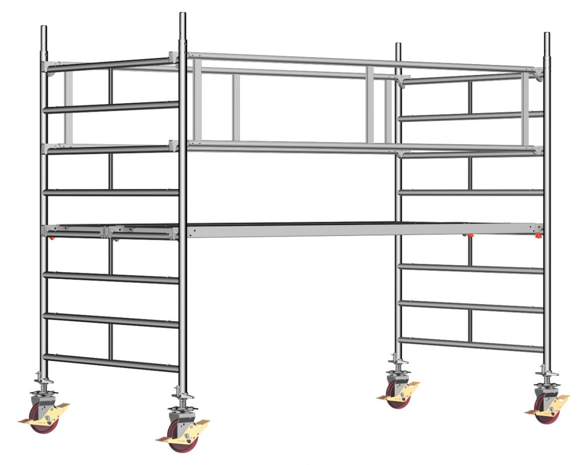 Layher 1402101 Uni Breit Alu-Rollgerüst | AH 3,20 m 3,20 | 1,20