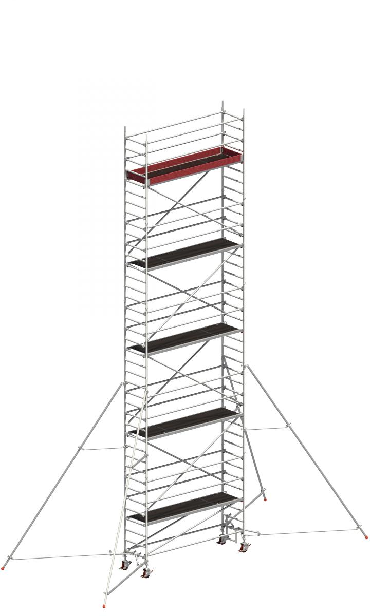 Layher 1401149 Uni Standard Alu-Rollgerüst mit Gerüststützen 5 m | AH 11,20 m (P2) 11,20 | 9,20