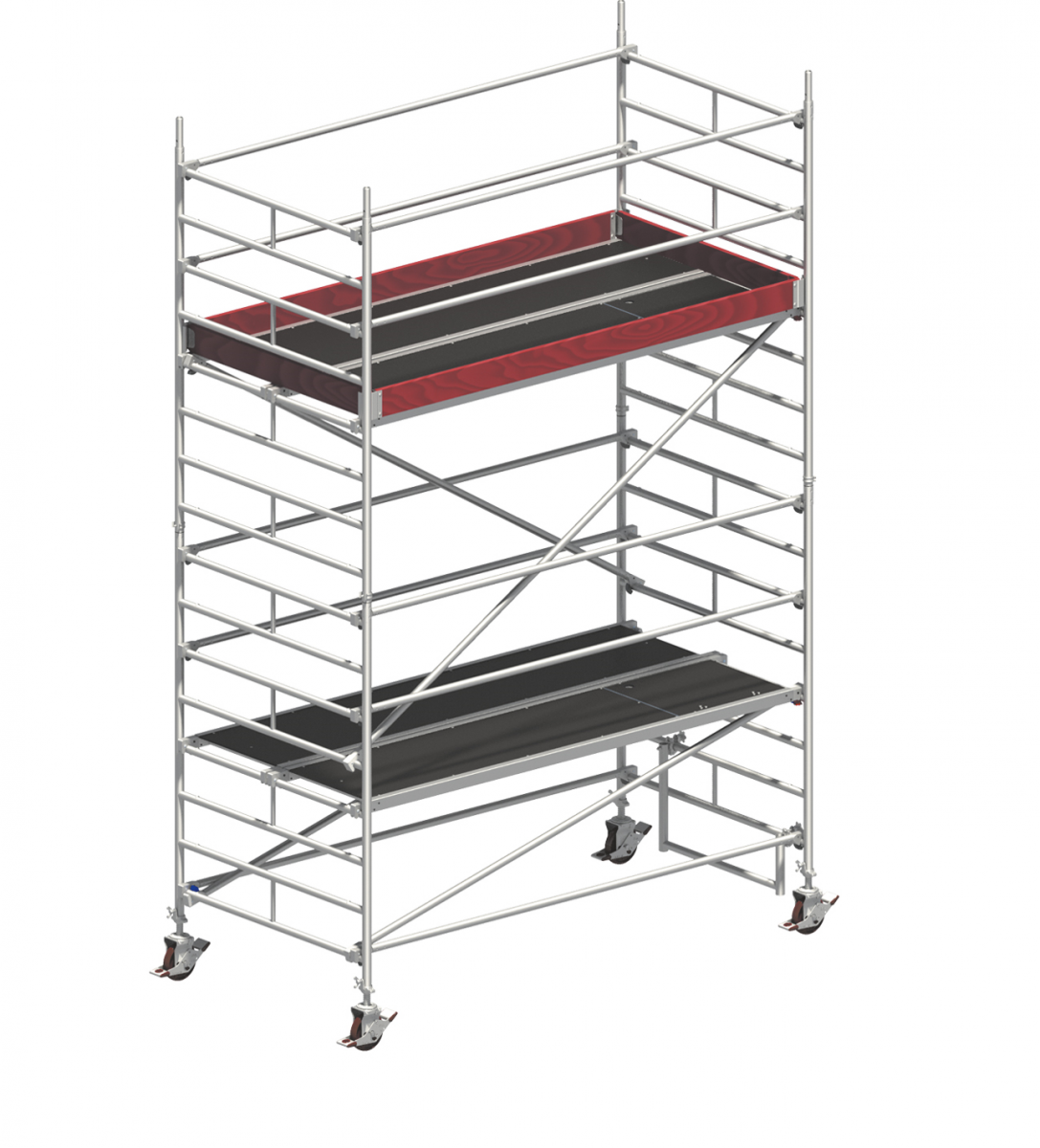 Breit Alu-Rollgerüst | AH 5,20 m - Sicherheitsaufbau 5,20