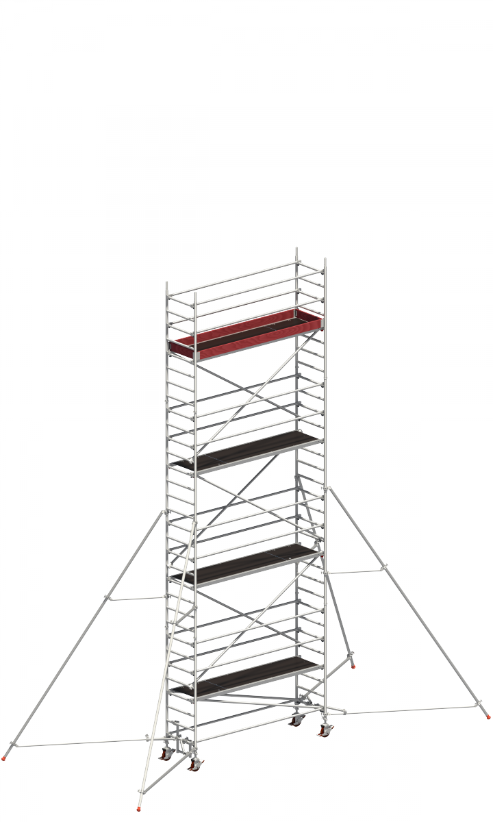 Layher 1401147 Uni Standard Alu-Rollgerüst mit Gerüststützen 5 m | AH 9,20 m (P2) 9,20 | 7,20