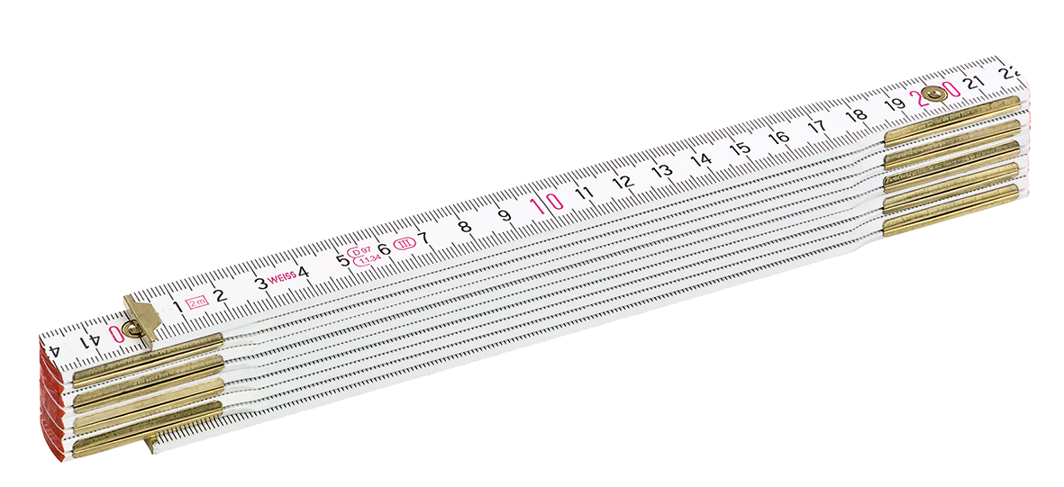 Gliedermaßstab weiß lack. 1a-Qualität 2,00 m 