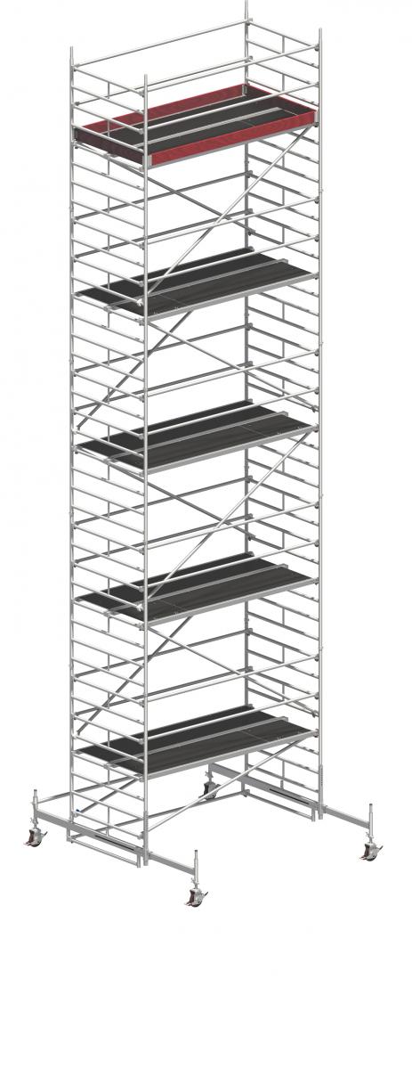 Breit Alu-Rollgerüst | AH 11,38 m - Sicherheitsaufbau 11,38