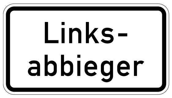 StVO-Verkehrszeichen VZ 1007-54 Linksabbieger | RA1 | 231x420 | 2mm 