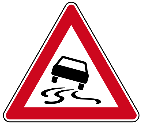 StVO-Verkehrszeichen VZ 114 Schleuder- o. Rutschgefahr | RA1 | SL900 | 2mm 