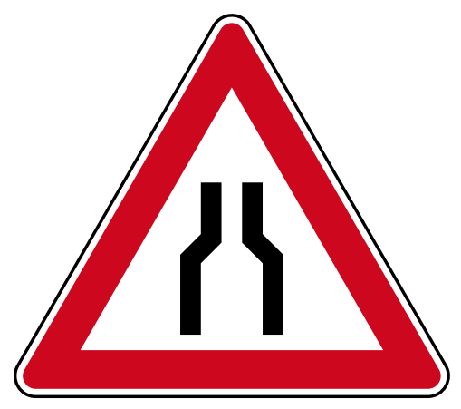 StVO-Verkehrszeichen VZ 120 Verengte Fahrbahn | RA1 | SL900 | 2mm 
