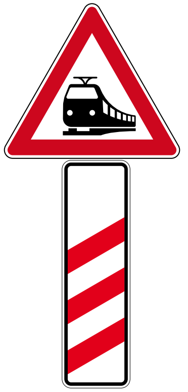 StVO-Verkehrszeichen VZ 156-10 Bahnübergang mit Bake, AR | RA3 | SL630 | 2mm 