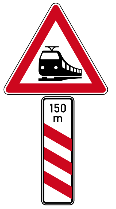 StVO-Verkehrszeichen VZ 156-21 Bahnübergang mit Bake, AL | RA3-SL630-3mm 