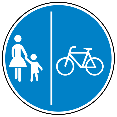 StVO-Verkehrszeichen VZ 241-31 Geh- u. Radweg/Radweg re. | RA3-Ø600D-3mm 