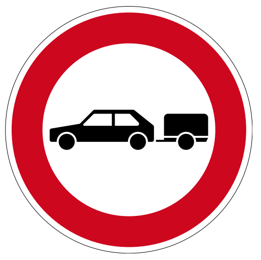 StVO-Verkehrszeichen VZ 257-56 Verbot für PKW mit Anhänger | RA1-Ø420-3mm 