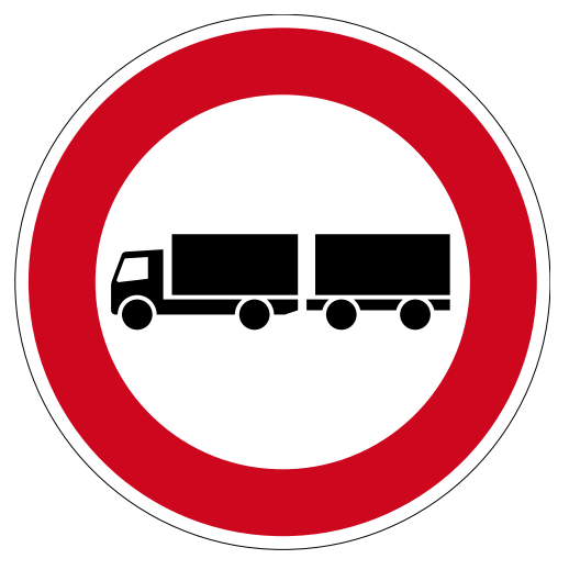 StVO-Verkehrszeichen VZ 257-57 Verbot für LKW mit Anhänger | RA2-Ø420-A 