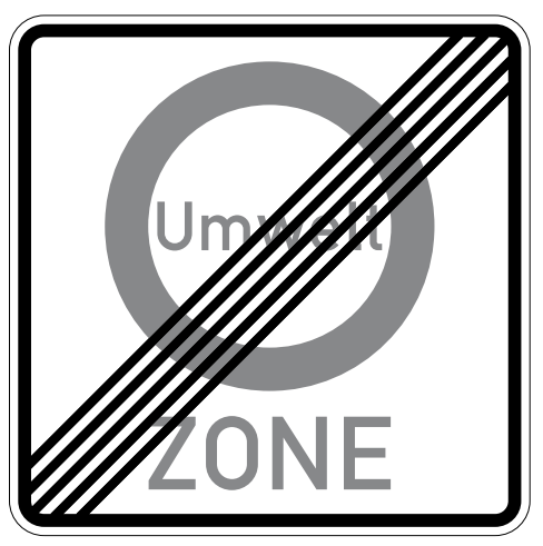 StVO-Verkehrszeichen VZ 270.2 Ende.Verkehrsverbotzone | RA2 | 840x840 | 2mm 