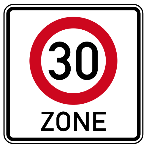 StVO-Verkehrszeichen VZ 274.1 Beginn Tempo 30-Zone | RA3 | 840x840 | 2mm 