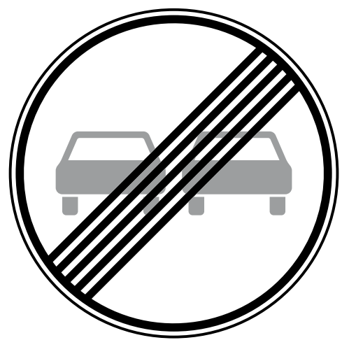 StVO-Verkehrszeichen VZ 280 Ende des Überholverbots | RA1-Ø750-A 
