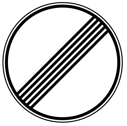 StVO-Verkehrszeichen VZ 282 Ende sämtl.Geschw.-u.Überholverb. | RA1 | Ø600 | 2mm 