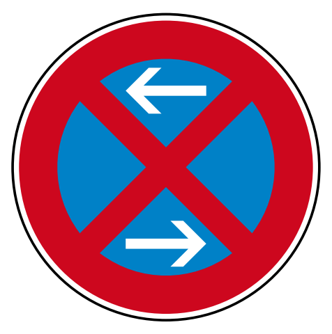 StVO-Verkehrszeichen VZ 283-30 Mitte Abs. Halteverbot,AR | RA1-Ø420-3mm 