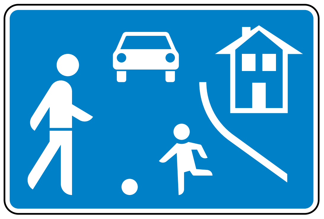 StVO-Verkehrszeichen VZ 325.1 Beginn eines verkehrsberuhigten Bereichs | RA3 | 600x900 | 2mm 