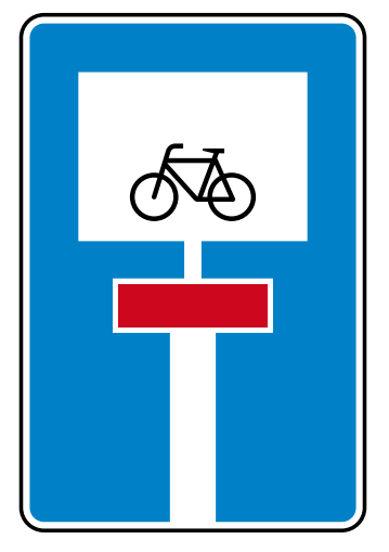 StVO-Verkehrszeichen VZ 357-52 Sackgasse - Für Radverkehr durchlässig | RA3-900x600-3mm 