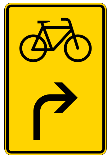 StVO-Verkehrszeichen VZ 442-23 Vorwegweiser Radverk. re | RA2-900x600-A 