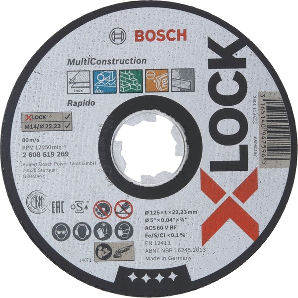 BOSCH Trennscheibe X-LOCK 1,0mm Rap.Multi ger. | 125 mm 